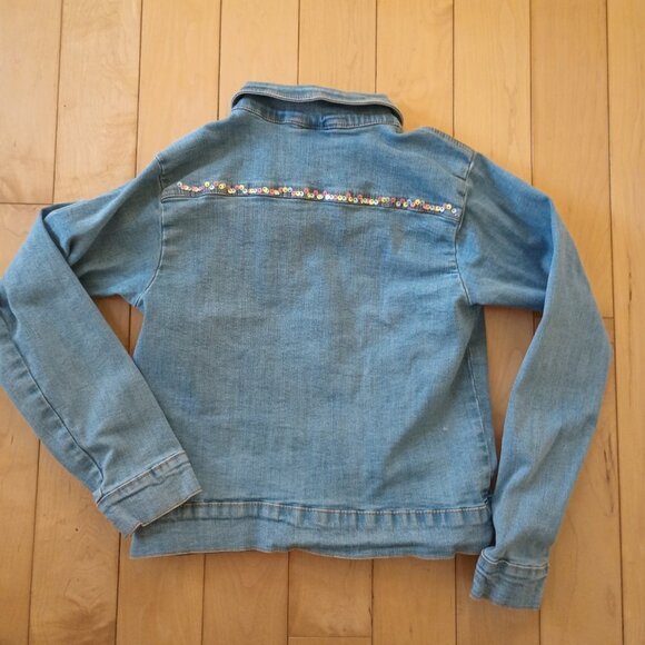 TucTuc jeans jacket with sequins and decorative buttons size 10 - Picture 2 of 4